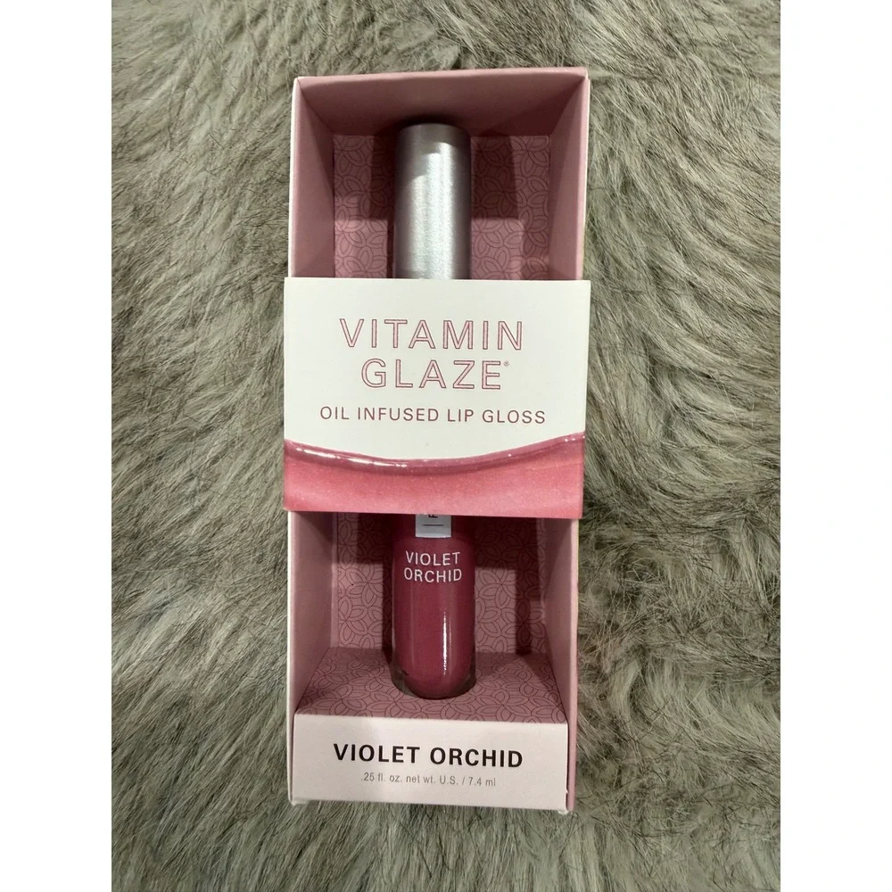 Farmhouse Fresh Vitamin Glaze Oil Infused Lip Gloss Violet Orchid NIB Sealed